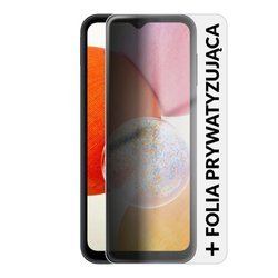 Samsung Galaxy A14 A145 4/64GB Dual Sim Czarny + Folia Hydrożelowa Rock Space Prywatyzująca Matowa
